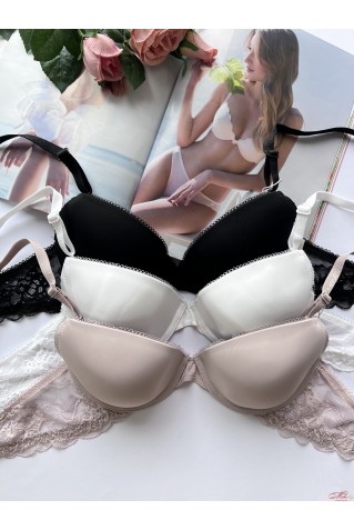 Гладкий бюстгальтер без пуш-ап з мереживною спинкою Onita de Mas 6682